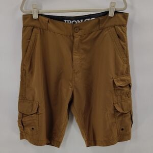 Iron Co Mens Brown Cargo Pocket Shorts Size 34